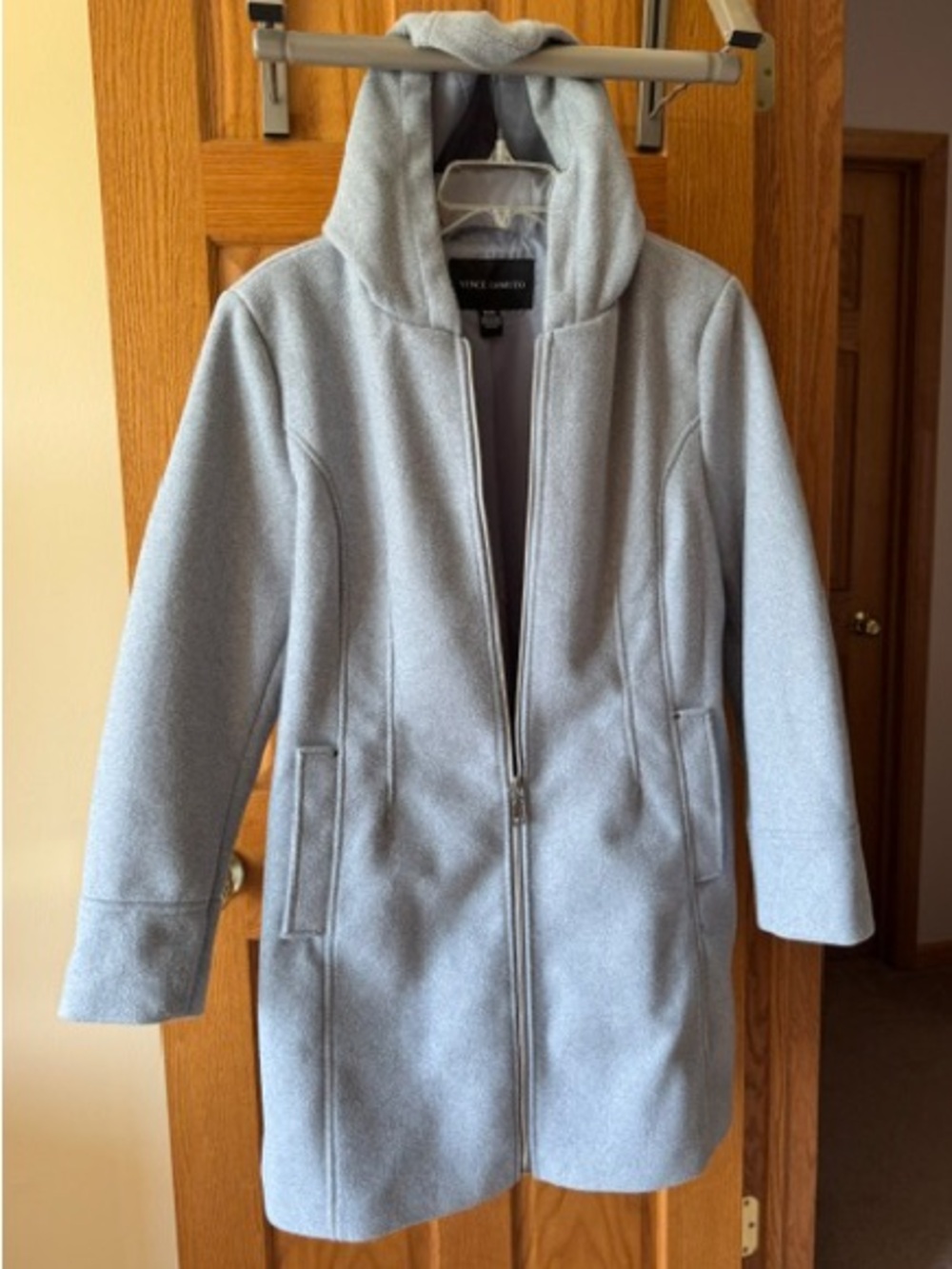 Vince Camuto Baby Blue Hooded Coat with silver embellishments